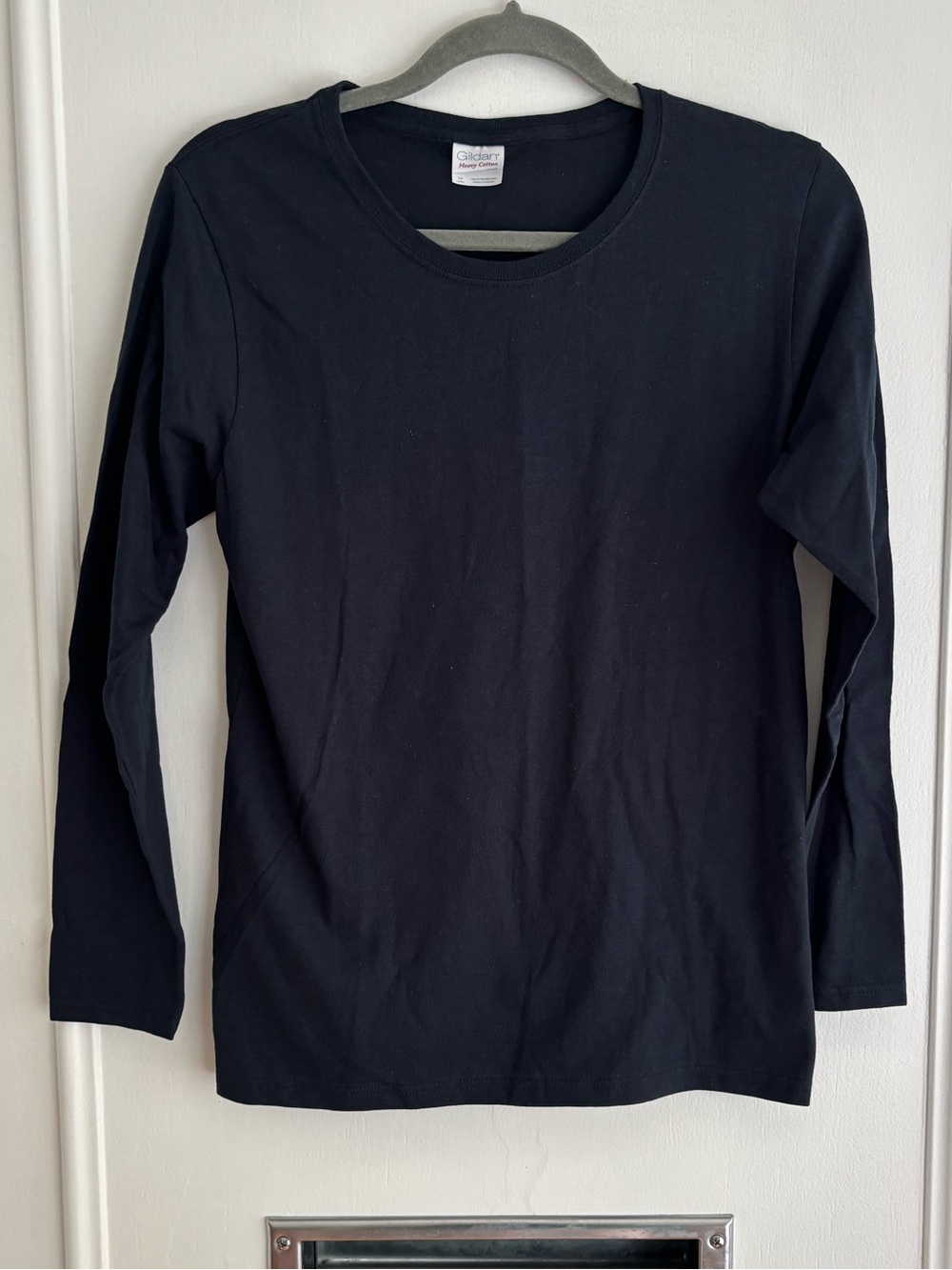 Gildan Navy Heavy Cotton Long Sleeve Shirt